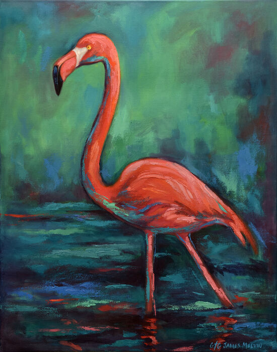 Coastal Art Flamingo