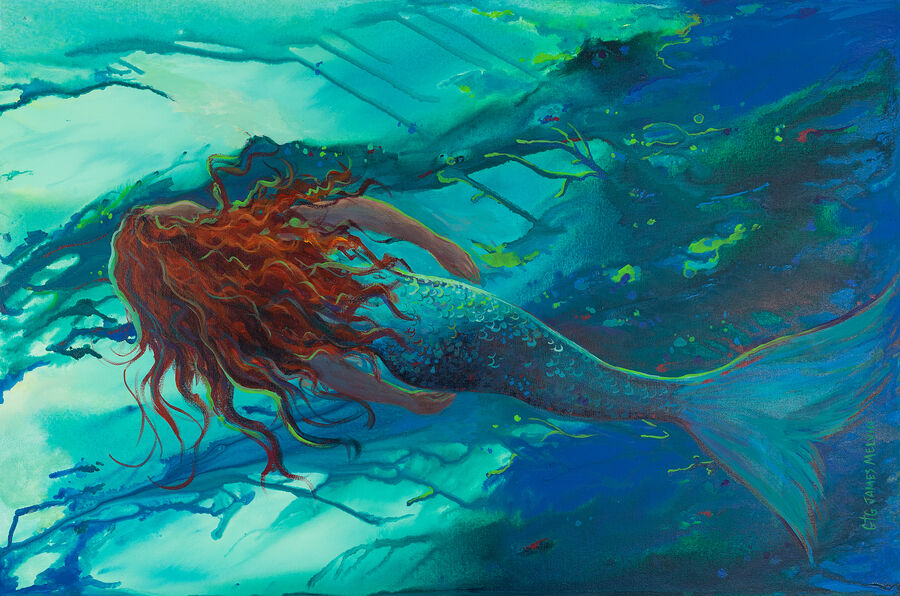Coastal Art by James Melvin, Mermaid